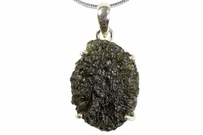 Green Moldavite Tektite Pendant ( g) - Czech Republic #300983